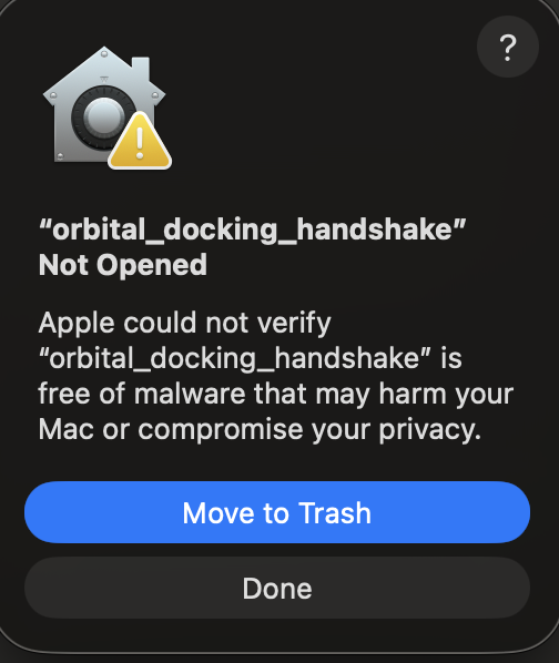 macOS killed the unsigned binary