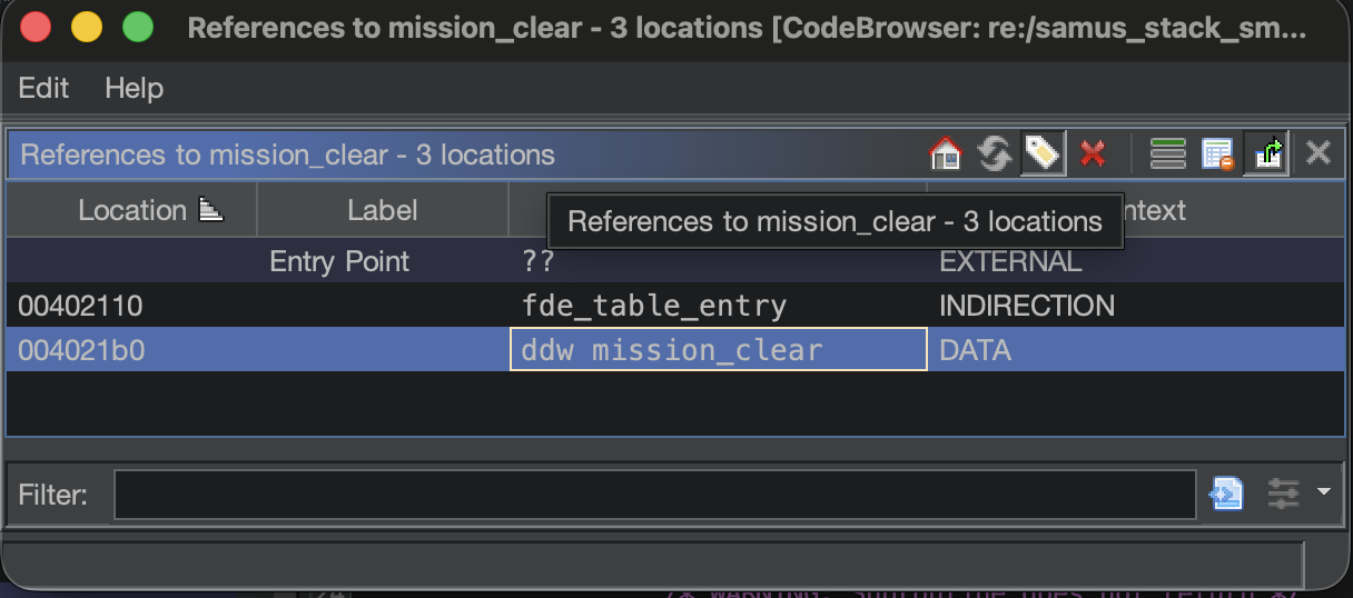 No xrefs to mission_clear β itβs never called